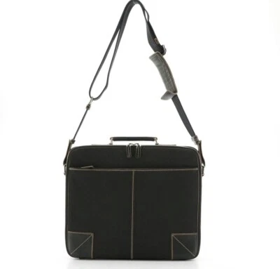 MALETÍN BIDIRECCIONAL DE LONA MACADAM NEGRO CELINE CON RIBETE DE CUERO PP-LS-0067 Foto 1 de 4