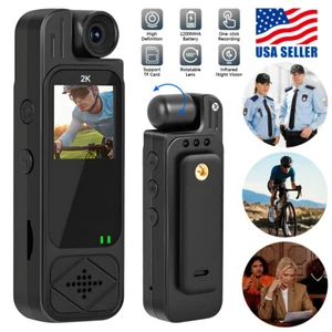 2K HD Mini Police Body Camera 180° Video Audio Recorder Pocket Night Vision Cam - Picture 1 of 11