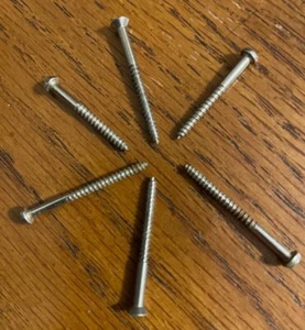 Vintage ORIGINAL 1950's-70's Fender/Gibson Long Mounting SCREWS (6) - RARE FIND! - Picture 1 of 5