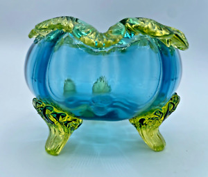 Victorian Vaseline / Uranium Glass dish with date diamond.
