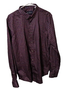 Robert Graham Geometric Flip Cuff Long Sleeve Button Down Shirt Men's XL Multi - Picture 1 of 6