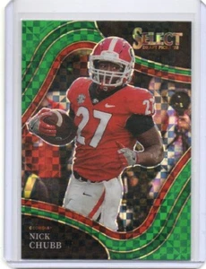 2022 Select Draft Football Nick Chubb Green Squares & Select Stars Prizms + 1 - Picture 1 of 3
