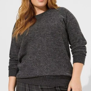 NWT Torrid Waffle Raglan Sweatshirt Plus 1 1X Heather Gray - Picture 1 of 6