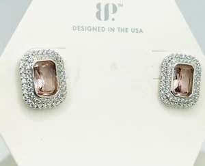 Bomb Party RBP6688 New Adventures Lab Morganite Sterling Silver RARE Earrings - Picture 1 of 4