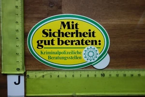 Alter Aufkleber Polizei Kriminalpolizei Beratungsstelle Spruch MIT SICHERHEIT... - Bild 1 von 2