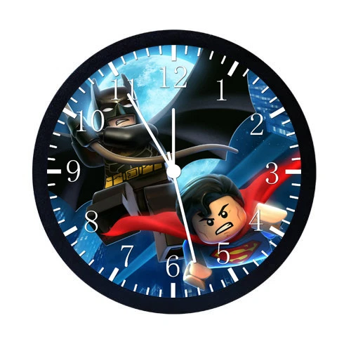 Lego Movie Batman Superman Black Frame Wall Clock W371 - Image 1 of 1