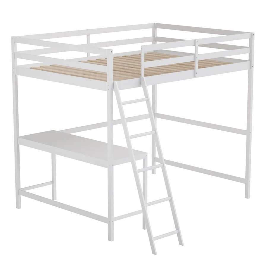 Marco de cama completo Flash Furniture Riley Loft, blanco - MH-LBD5-WH-F-GG Foto 1 de 1