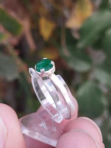 Handmade Natural Emerald Gemstone 925 Sterling Silver Ring Gift For Women's - Picture 1 of 19