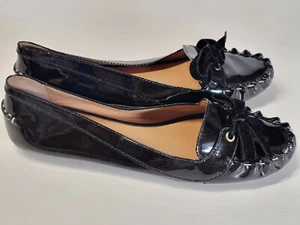 Kate Spade Black Patent Leather Lacey Loafer Woman's Size 7 - Picture 1 of 12