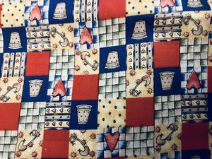 VTG Sewing Theme Cheater Quilt Thimbles Hearts Dianna Marcum 4 Marcus Bros BTFQ - Picture 1 of 5