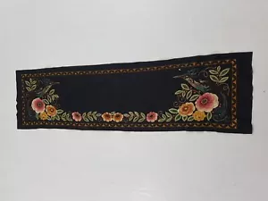 Vintage Beautiful Hand Embroidered Floral Tapestry 146x40cm - Picture 1 of 11