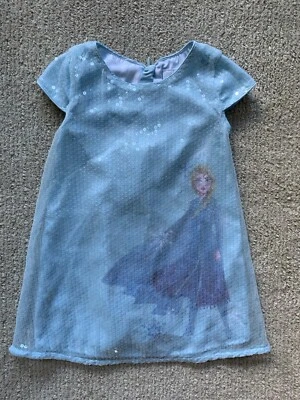 Niñas 3 Disney Castillo Azul Frozen Elsa Lentejuelas Vestido de Fiesta No Disfraz EXCELENTE Foto 1 de 4