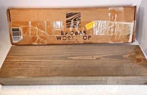 BAOBAB WORKSHOP Solid Wood Floating Shelves 23.7" X 6.7 X 1.2" Brown W Hardware  - Picture 1 of 18