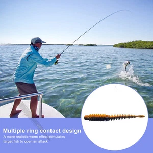 Durable Fishing Lure Set 8pcs Soft Worm for Topwater Elastic Bionic Bait Kit - Picture 1 of 20