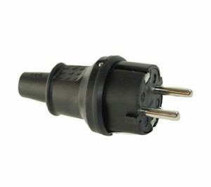 Schukostecker IP44 16A 230V VDE Gummi Stecker 3pol Schuko Schutzkontakt VDE