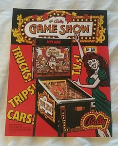 Bally GAME SHOW Original Pinball Advertising Flyer NOS Nice! - Picture 1 of 2