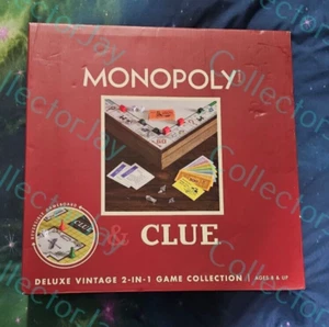 Monopoly & Clue 2 in 1 Deluxe Wooden Vintage Edition Wood Board Game Set *New* - Picture 1 of 2