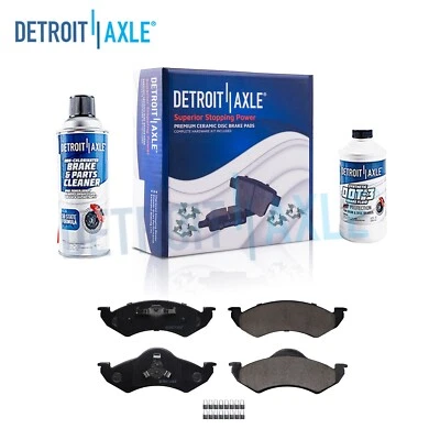 Kit de pastilhas de freio dianteiras de cerâmica com hardware para 2000 2001 2002 Dodge Dakota Durango - Imagem 1 de 4