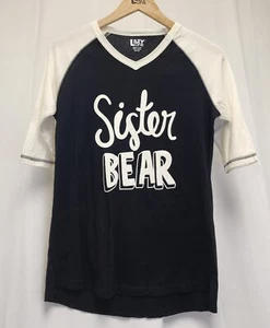 Lazy One Tee Womens Tall Tee 3/4 Length Sleeve. NWT. Sister Bear. Family Bear. - Picture 1 of 6