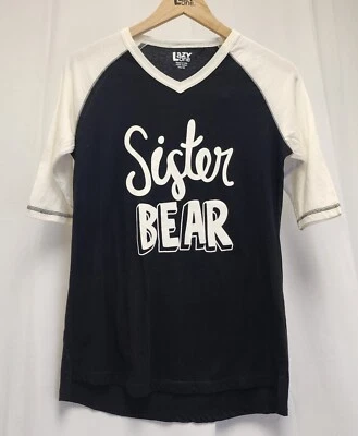 Lazy One Tee Womens Tall Tee 3/4 Length Sleeve. NWT. Sister Bear. Family Bear. - Image 1 of 4