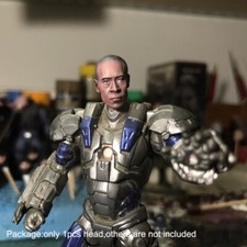 Premium 1/18 Don Cheadle War Machine Head Sculpt Man Head For 3.75" Acid Rain