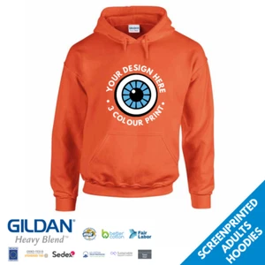 Lote al por mayor de sudaderas con capucha con serigrafía para adultos diseño Gildan mezcla pesada - Imagen 1 de 34