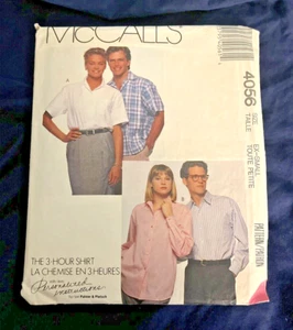 McCall's C 4056 3 Hour Shirt Unisex Size Tall Ex-Small Tall Button Up - Picture 1 of 4