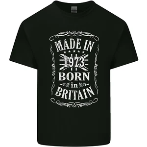 Camiseta top de algodón para hombre Born In Britain 52 cumpleaños hecha 1973 - Imagen 1 de 3