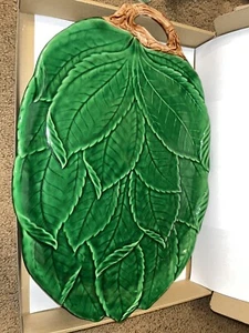 vintage majolica leaf platter Large Serving Plate - Picture 1 of 2