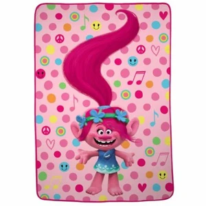 DreamWorks Trolls World Tour Plush Blanket Oversized Throw 62" X 90" - Picture 1 of 3