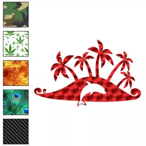 Tropical Island Dolphin, Vinyl Decal Sticker, 40 Patterns & 3 Sizes, #6005 - Picture 1 of 41