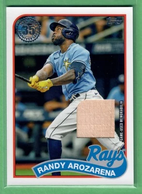 2024 Topps Series 1 Randy Arozarena 1989 Topps Relic Jersey #89BR-RA Rays SP - Image 1 of 2