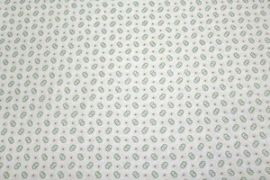 100 % Cotton fabric ~ Off white tan dots, green rings ~ BTY - Picture 1 of 2