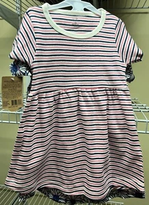 Touched by Nature Organic Cotton Dress 2-Pack Stripe/ Daisy Toddler 24 Month New - Picture 1 of 12