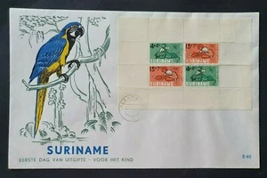 1965 SURINAME NETHERLANDS BIG SIZE FDC E40 KINDERZEGELS CHILDREN VOOR HET KIND - Picture 1 of 1