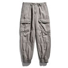 Men Work Cargo Combat Tapered Cuffed Pants Soft Trousers Joggers Jogging Hip Hop