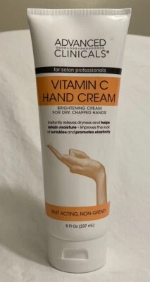 Advanced Clinicals Vitamin C Hand Cream For Dry Hands 8oz NEW - Image 1 of 3