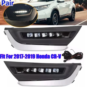 LED DRL Daytime Running Fog Lamp Lights w/Brackets For 2017-2019 Honda CRV CR-V - Picture 1 of 18