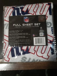 NFL NEW YORK GIANTS FULL SIZE SHEET SET OFFICIALLY LICENSED - Picture 1 of 1