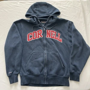 Vintage Cornell University Hoodie Sweatshirt Adult S Gray Full Zip Y2k Jansport - Picture 1 of 6