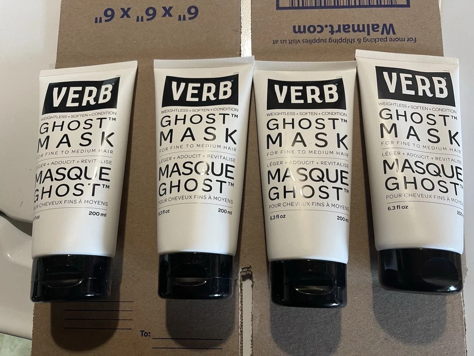 Verb Ghost Mascarilla Tratamiento Capilar Mascarilla Fina Med Cabello Moringa 6.3 OZ Lote de 4 Foto 1 de 1