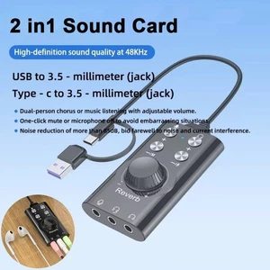 ABS Audio Adapter External Computer Voice Changer New USB Sound Card - Picture 1 of 7