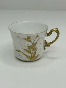 Mini Limoges France Vintage Floral Cup Gold Trim - Picture 1 of 5