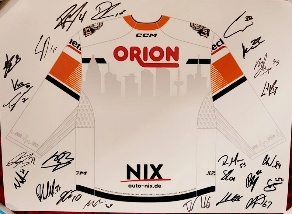 SIGNIERTES GROSSES LÖWEN FRANKFURT EISHOCKEY FOTO / BILD, TEAM 25/26 , TRIKOT