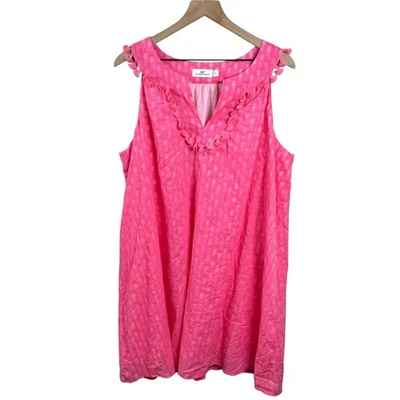 Vestido recto Vineyard Vines para mujer XL rosa estampado de piña borla sin mangas Foto 1 de 4