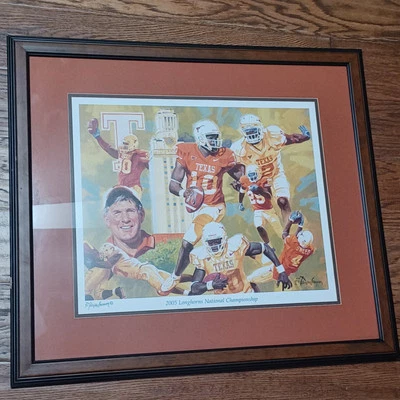 R. Tanenbaum Art 2005 Campeonato Texas Longhorns Firmado Numerado V. Young. PO Foto 1 de 4