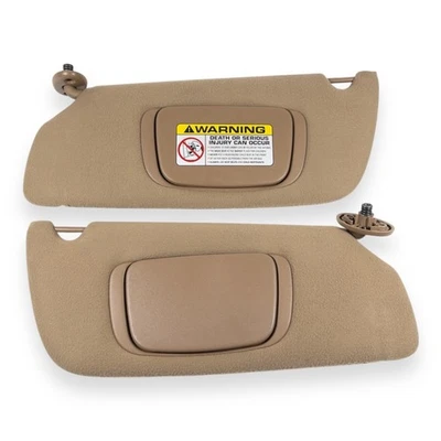 Комплект из пары солнцезащитных козырьков со стороны водителя и пассажира для Jeep Grand Cherokee 1999-2004 годов выпуска желтовато-коричневый - Изображение 1 из 4