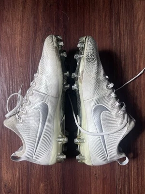 Size 11.5 Nike Vapor Untouchable Pro Football Cleats White Silver - Image 1 of 3