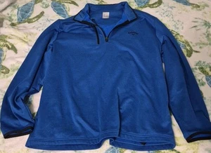 Pullover de golf Callaway para hombre azul forrado de vellón 1/4 cremallera chaqueta con bolsillos grandes - Imagen 1 de 3