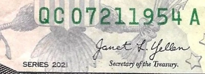 5 Dollar True Birthday Bill - July 21, 1954 - 07 21 1954 Circulated 2021 Yellin - Image 1 of 3